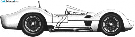 1960 Maserati T61 Birdcage OW blueprint