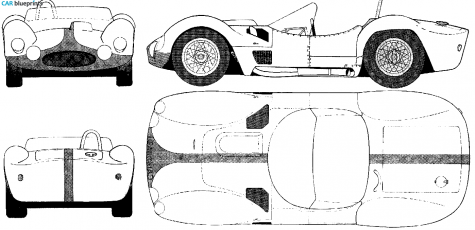 1960 Maserati Tipo 61 Birdcage Cabriolet blueprint