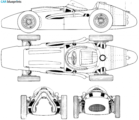 1957 Maserati V12 F1 GP OW blueprint