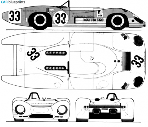 1969 Matra 650 Le Mans OW blueprint