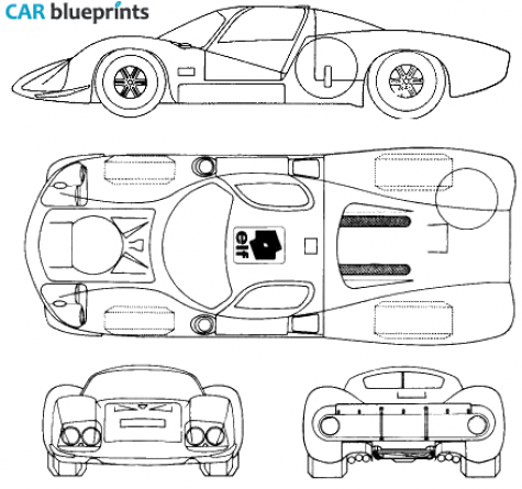 1968 Matra MS-630 LM Coupe blueprint