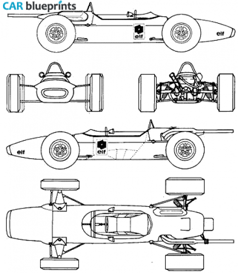 1967 Matra MS-7 F1 GP OW blueprint