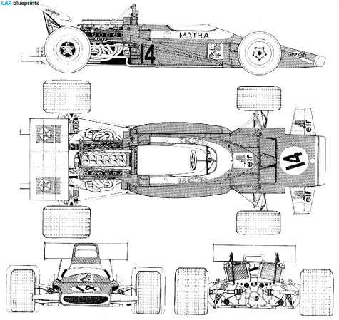 1970 Matra MS120 F1 GP OW blueprint