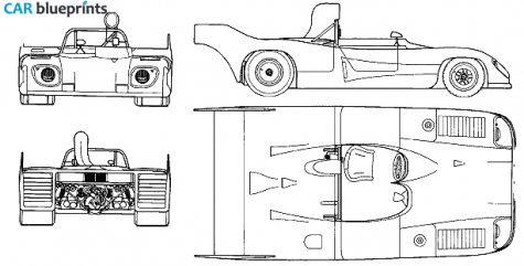 1974 Matra MS680B Targa blueprint