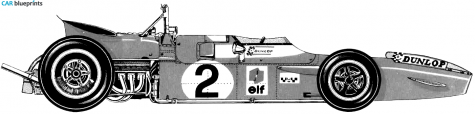 1969 Matra MS80 F1 OW blueprint