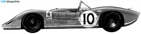 1970 Matra Simca 660 Monza OW blueprint