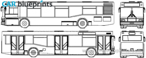 2007 MAZ 103 Bus blueprint