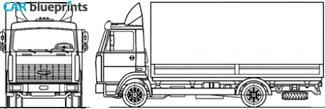 2007 MAZ 437041-221 4x2 Truck blueprint