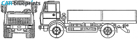 1990 MAZ 43740 Truck blueprint