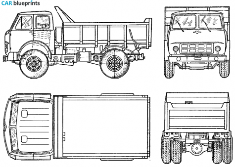 1965 MAZ 503 Truck blueprint