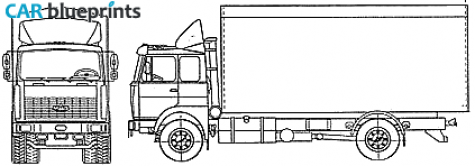 1990 MAZ 533602 Truck blueprint