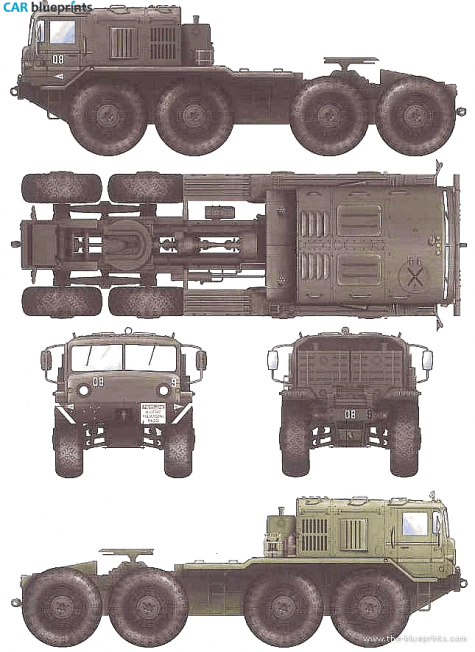 1959 MAZ 537 Truck blueprint