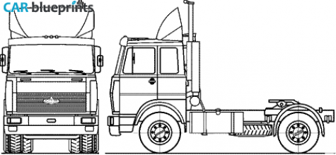 2007 MAZ 543203-220 4x2 Truck blueprint