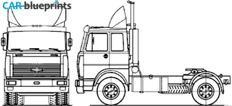 2007 MAZ 543205-220 4x2 Truck blueprint