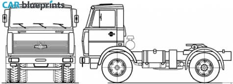 2007 MAZ 543302-220 4x2 Truck blueprint