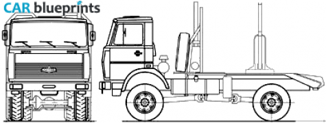 2007 MAZ 543403-220 4x4 Truck blueprint