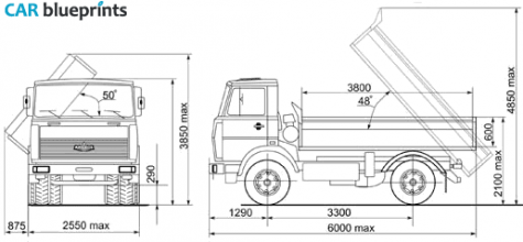 2007 MAZ 555102-225 4x2 Truck blueprint