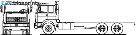 2007 MAZ 630305-240 6x4 Truck blueprint