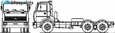 2007 MAZ 630305-250 6x4 Truck blueprint