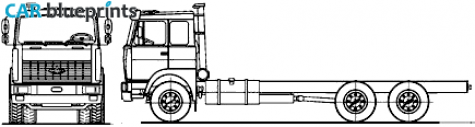 2007 MAZ 630308-243 6x4 Truck blueprint