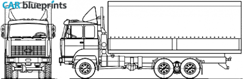 2007 MAZ 631705-230 6x6 Truck blueprint