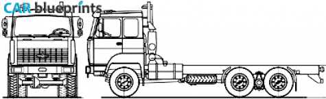 2007 MAZ 631705-241 6x6 Truck blueprint