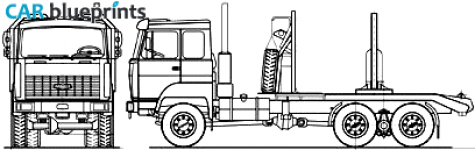 2007 MAZ 641705-220 6x6 Truck blueprint