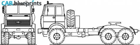 2007 MAZ 642505-220 6x6 Truck blueprint