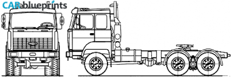 2007 MAZ 642505-230 6x6 Truck blueprint