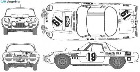 Mazda Cosmo l10 b Coupe blueprint