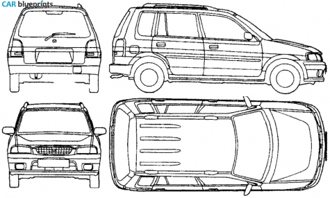 2001 Mazda Demio Hatchback blueprint