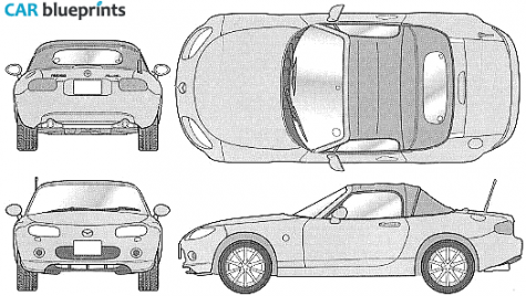 2002 Mazda MX 5 Miata Cabriolet blueprint