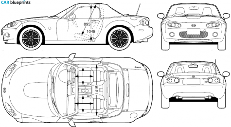 2006 Mazda MX 5 Miata Cabriolet blueprint