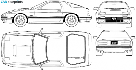 1985 Mazda RX 7 Savanna Coupe blueprint