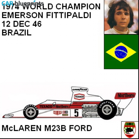 1974 McLaren M23B Ford F1 OW blueprint