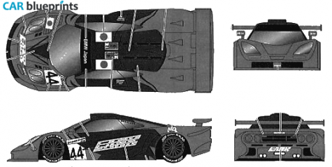 1997 McLaren Lark F1 GTR LM Coupe blueprint