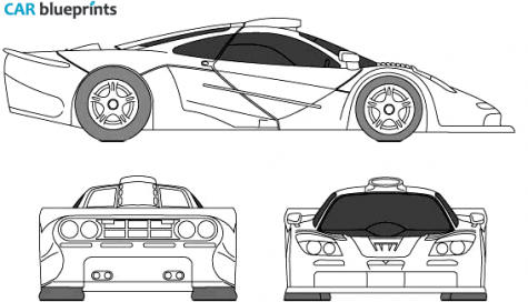 1995 McLaren F1 GT Road Car Coupe blueprint