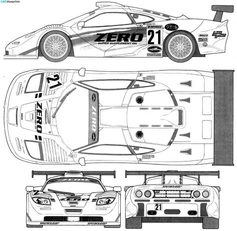 1997 McLaren F1 GTR Le Mans Coupe blueprint