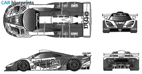 1998 McLaren F1-GTR LM EMI Loctite Le Mans Coupe blueprint