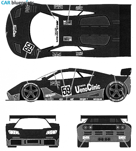 1995 McLaren F1 GTR Ueno Clinic Le Mans Coupe blueprint