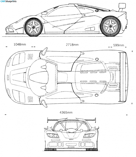 1995 McLaren F1 LM Coupe blueprint