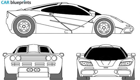 1992 McLaren F1 Road Car Coupe blueprint