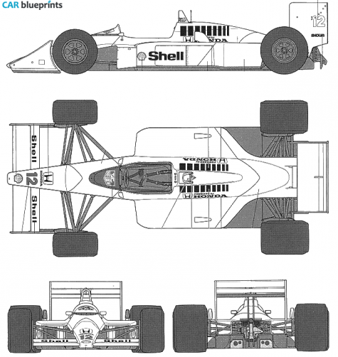 1988 McLaren Honda MP4/4 OW blueprint