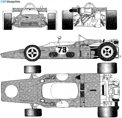 1970 McLaren M14 OW blueprint