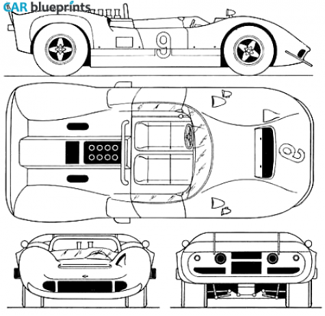 1966 McLaren M1B Cabriolet blueprint