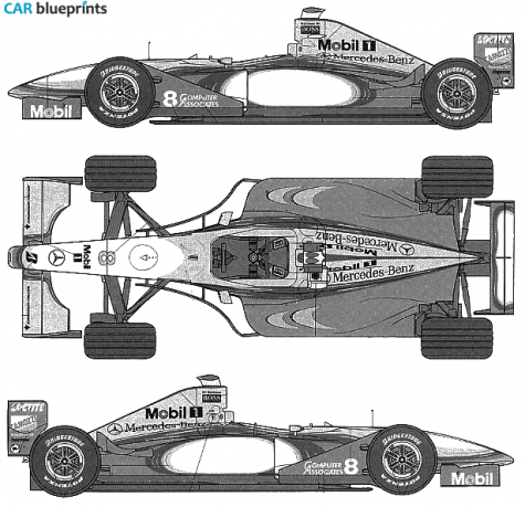 1998 McLaren Mercedes MP4-13 OW blueprint