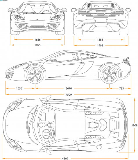 McLaren MP4/12C Coupe blueprint