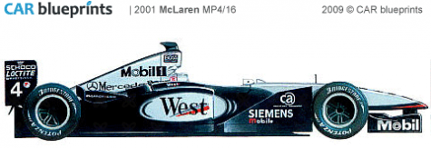 2001 McLaren MP4/16 F1 OW blueprint