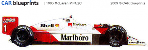 1986 McLaren MP4/2C F1 OW blueprint