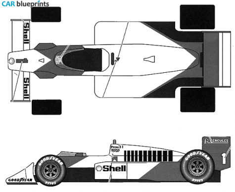 1987 McLaren MP4/3 OW blueprint